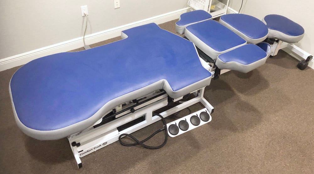 massage table uncovered